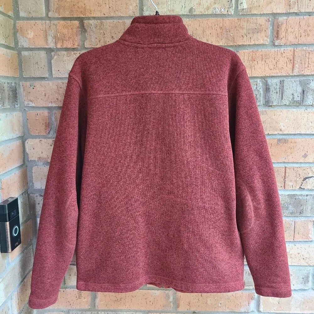 The North Face Mens Knit Jacket Full Zip Pockets Outdoor Maroon Size L